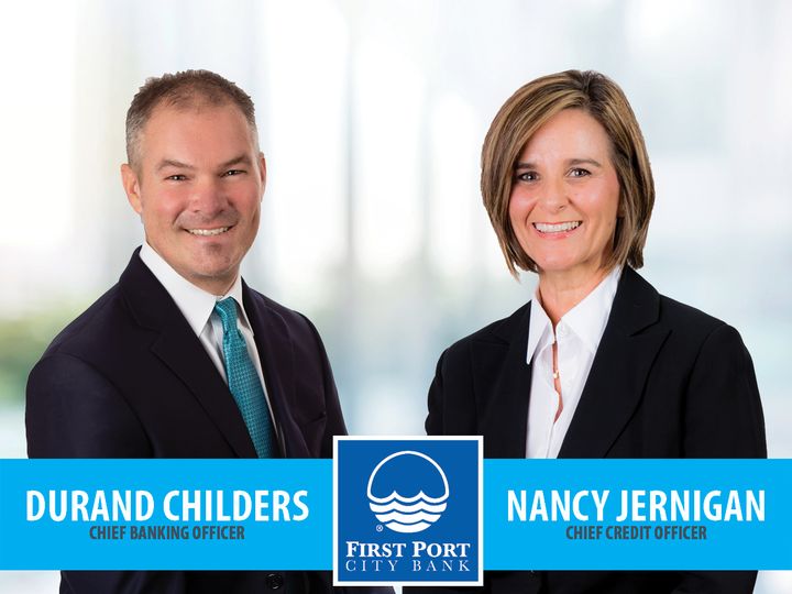 First Port City Bank Promotes Nancy Jernigan to Chief Credit Officer & Durand Childers to Chief Banking Officer 2022