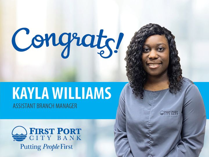 Kayla Williams promoted to Assistant Branch Manager 2021