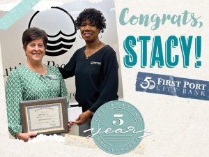 Stacy Warren - 5 Years of Service at First Port City Bank